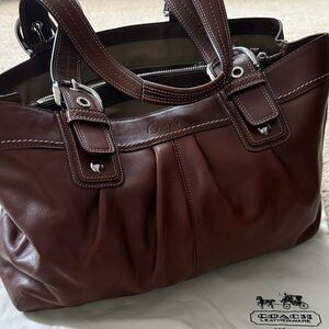 Coach Dark Brown Leather Tote